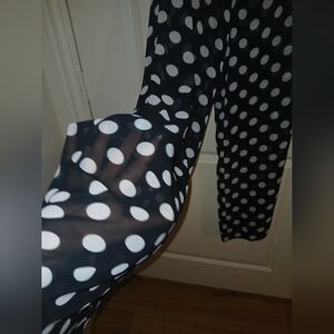 Divided Black and White Polka Dot Wide Leg Pants